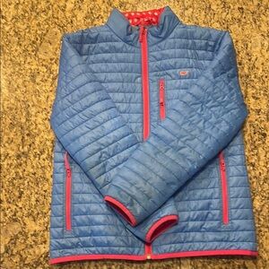 Vibrant Blue Kids Jacket with Red Accents